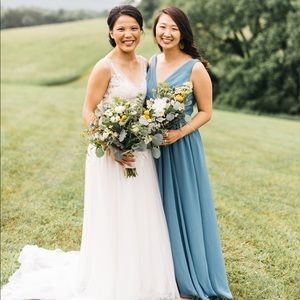 Long Kennedy Blue Bridesmaid or Prom dress